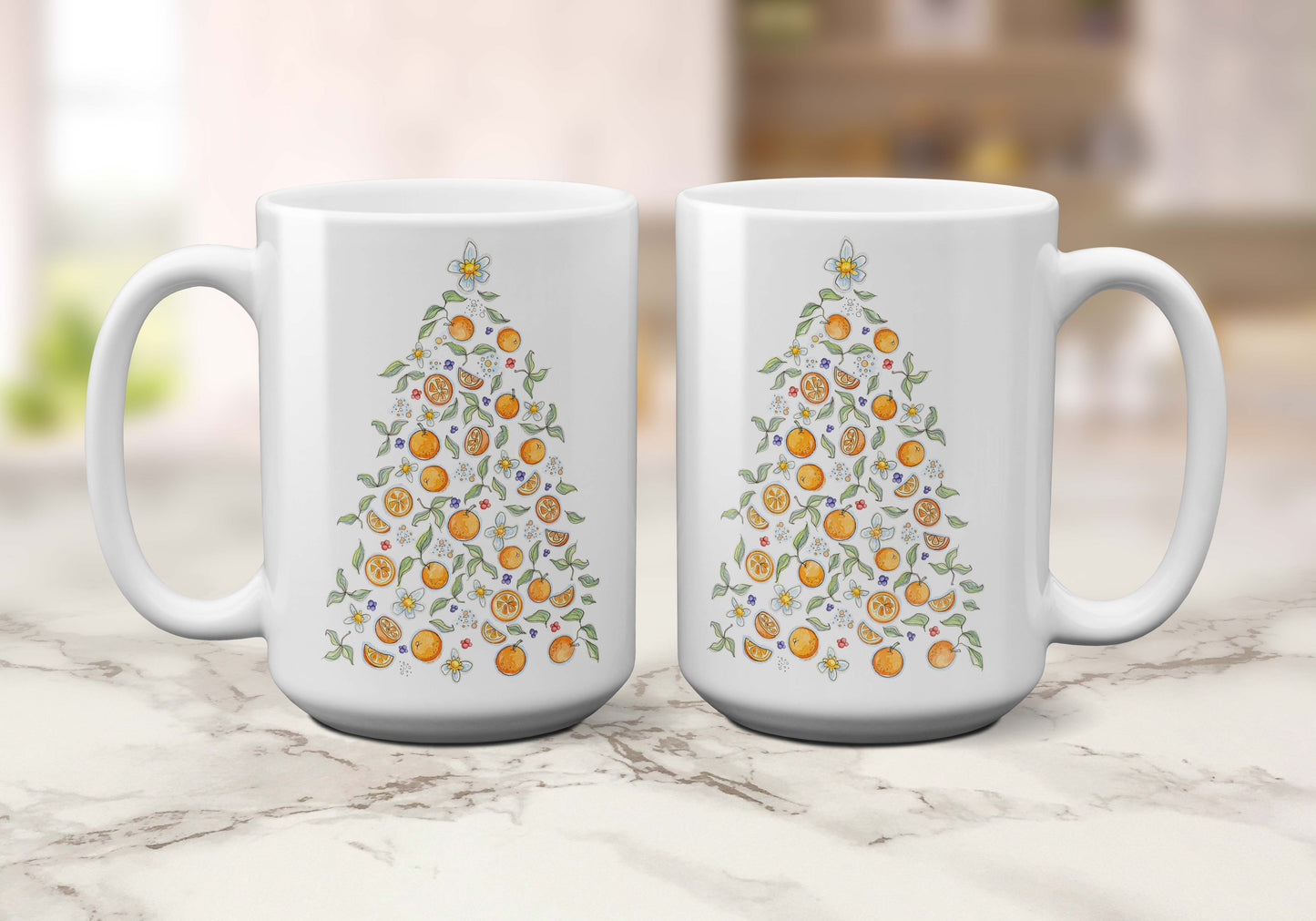 Citrus Christmas Tree | 15oz Holiday Coffee Mug