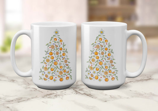 Citrus Christmas Tree | 15oz Holiday Coffee Mug