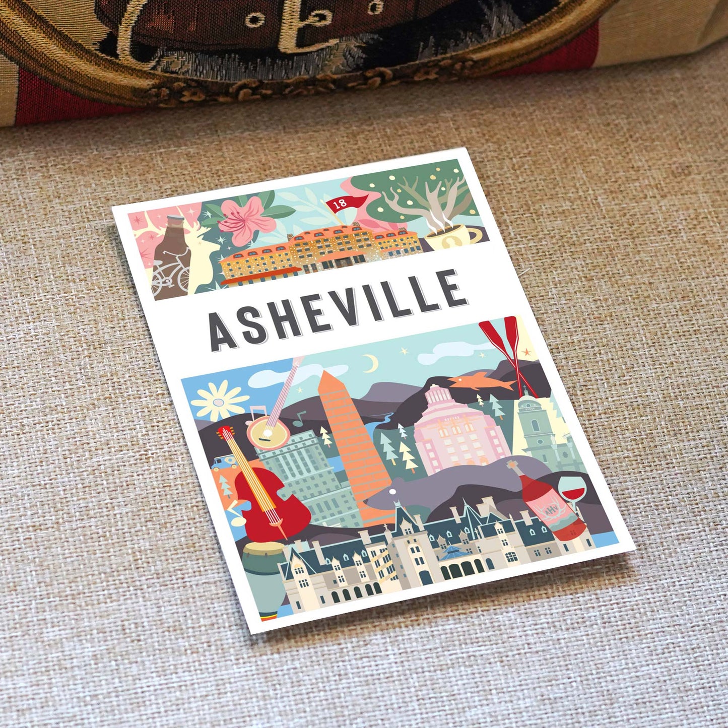Asheville NC 5x7 Montage Series Postcard - A. B. Newton and Company