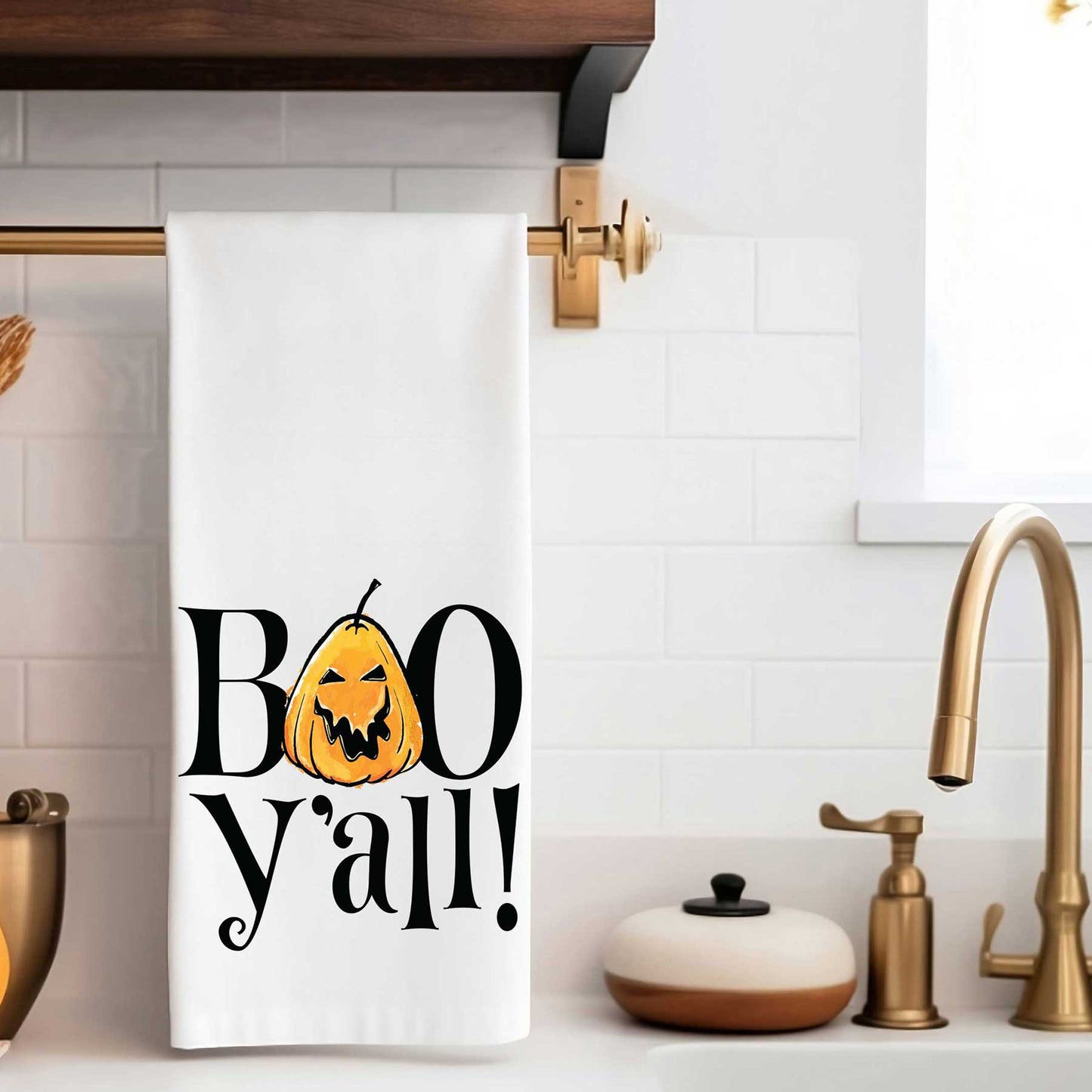 Boo Y'all | Halloween Tea Towel