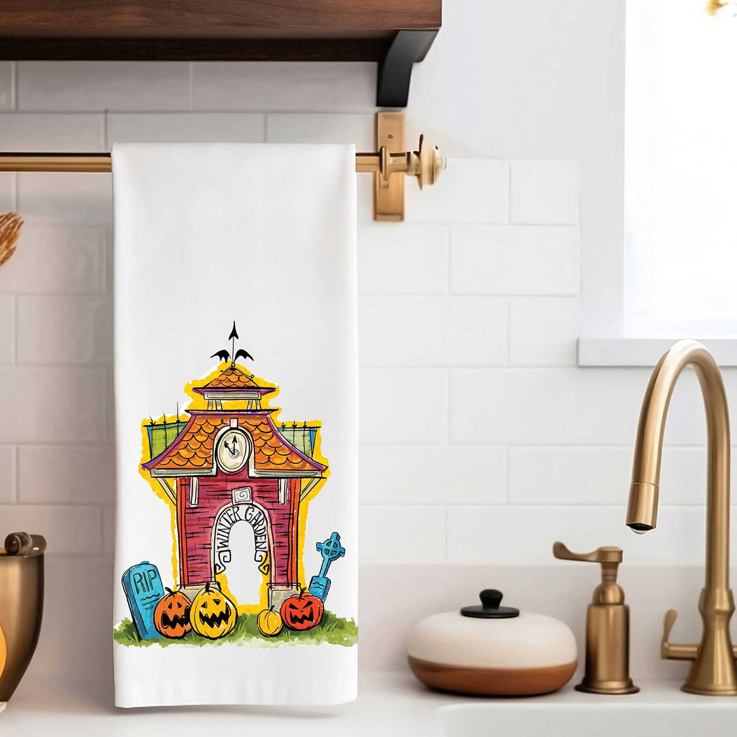 Charming Spooky Past | Halloween Tea Towel