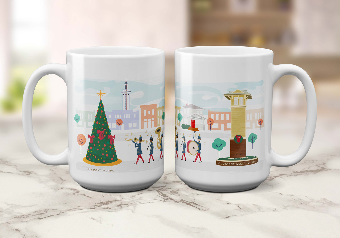 Clermont Christmas Cheer | 15oz Holiday Coffee Mug - A. B. Newton and Company