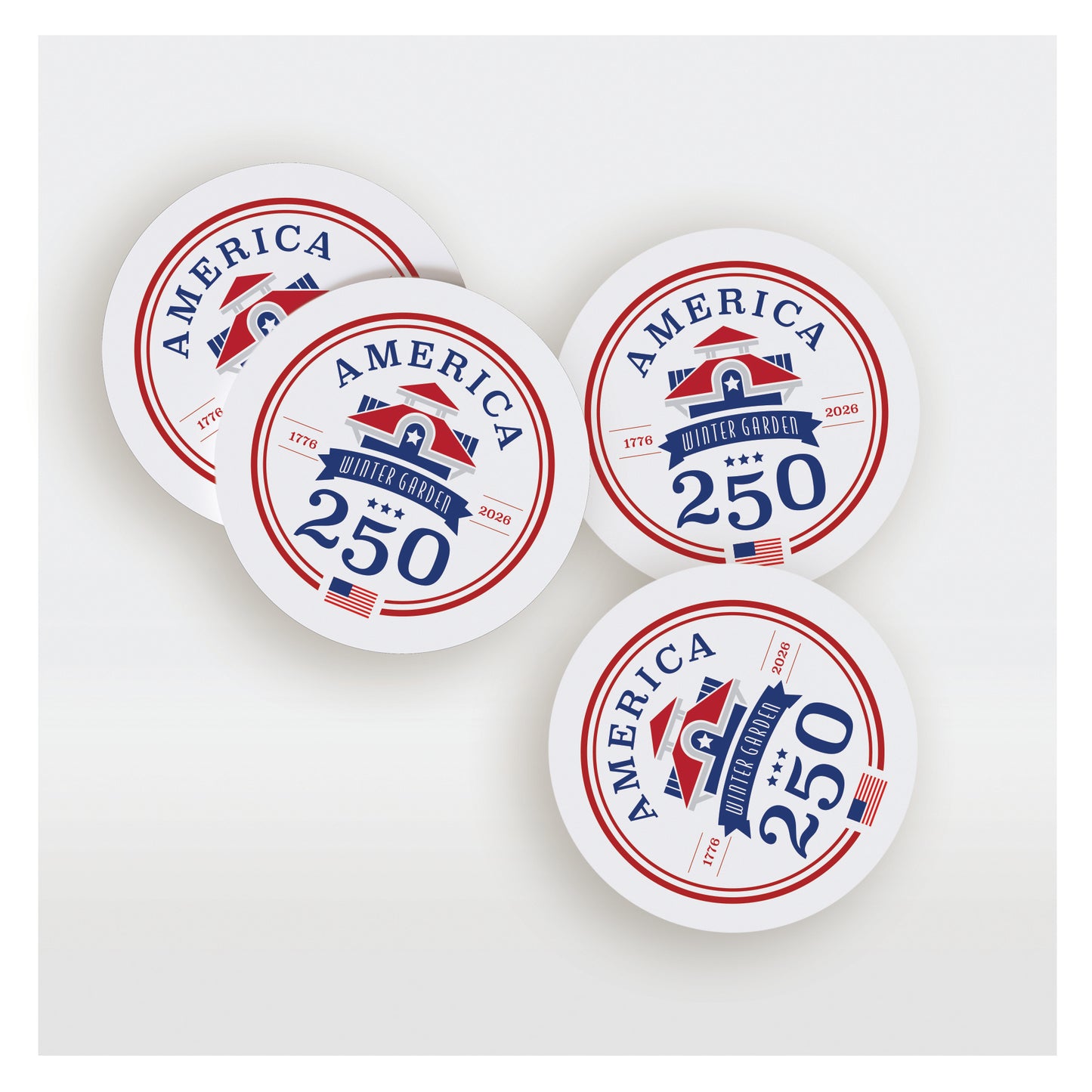 America 250th Inspired Ceramic Coaster Set