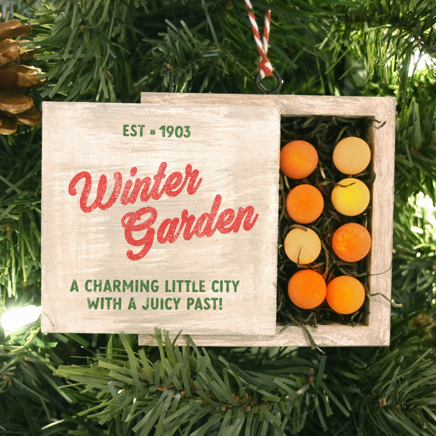 Winter Garden Orange Crate | Handmade Ornament | Limited Edition