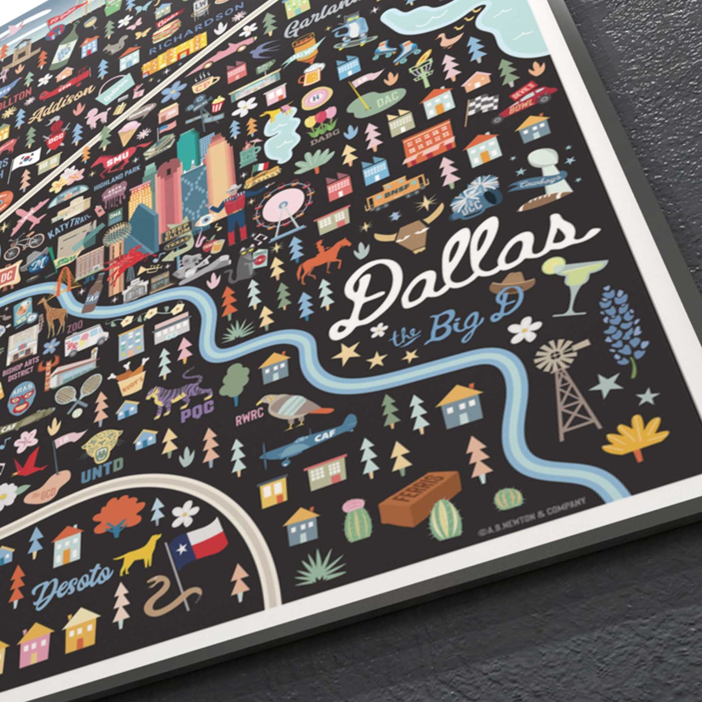 DALLAS, TX | City Series Map Art Print