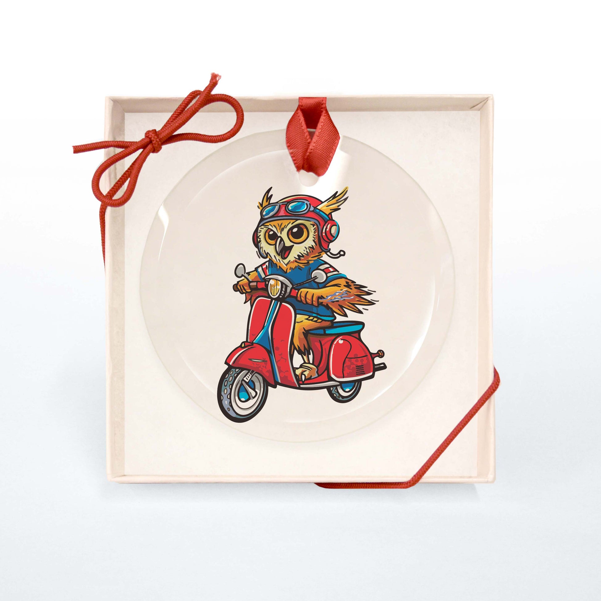 FAU Owl Scooter | Glass Holiday Ornament - A. B. Newton and Company