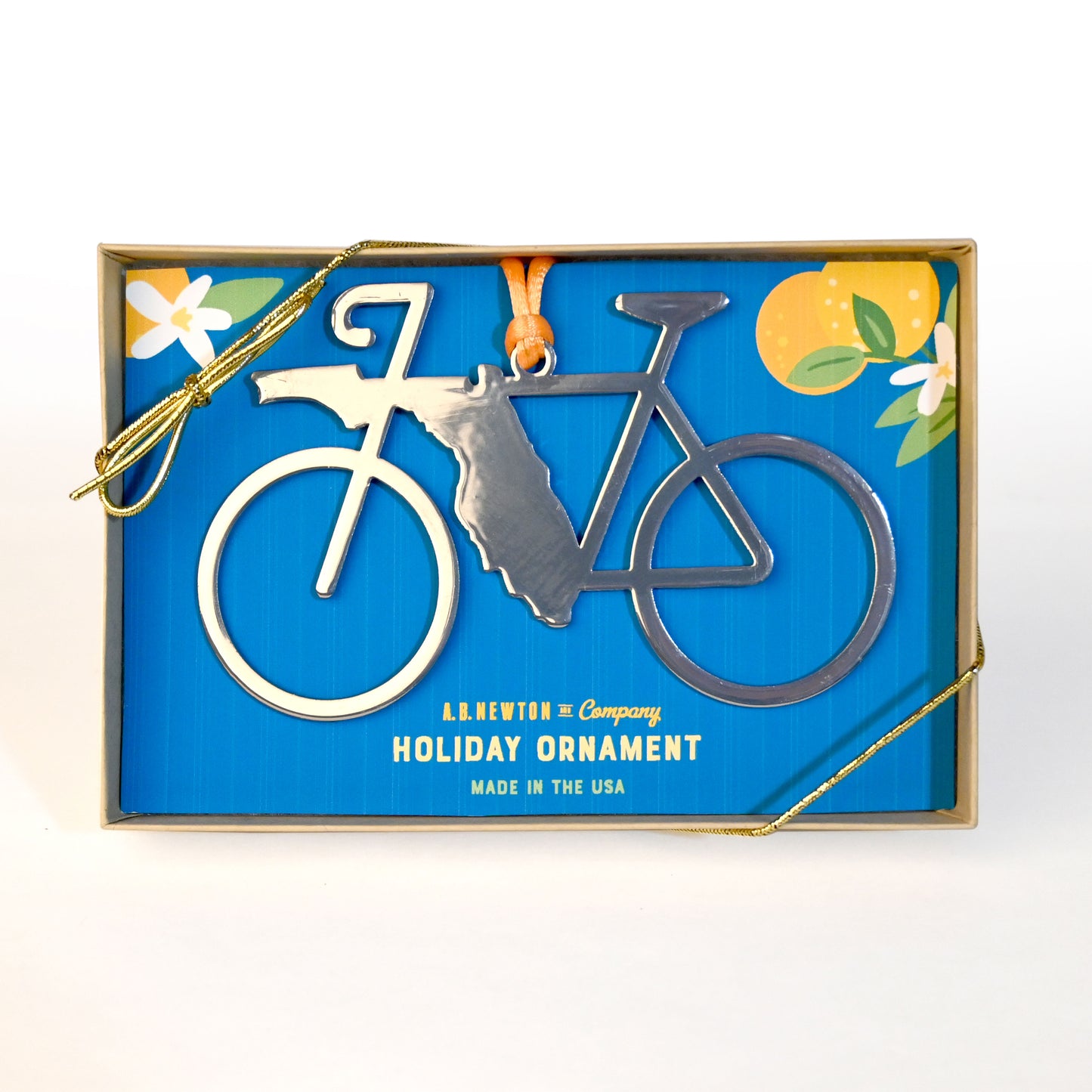 Florida Rides Chrome Ornament | Handmade Ornament | Limited Edition Metal Ornament