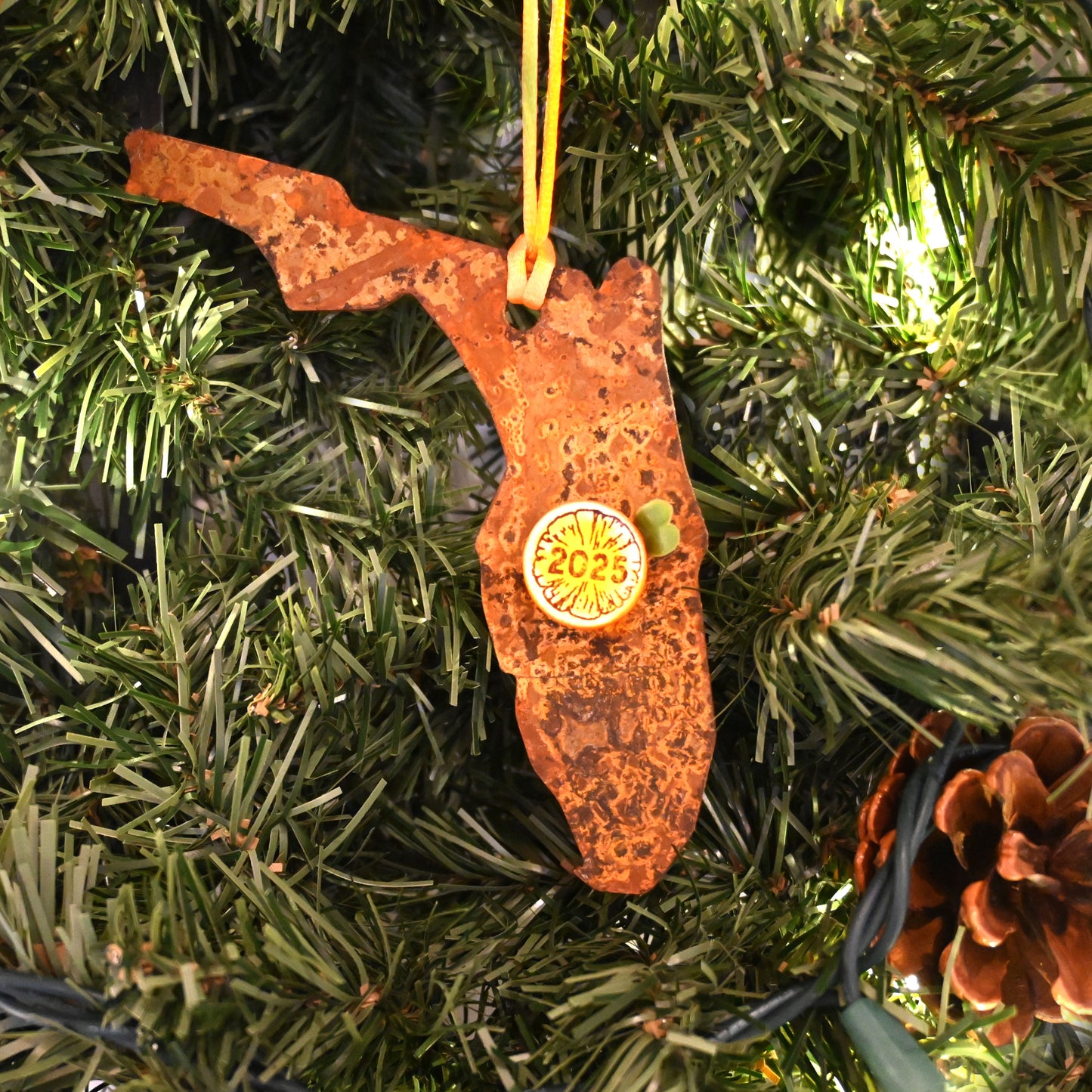 Rusty State of Florida – 2025 Edition | Handmade Ornament | Limited Edition