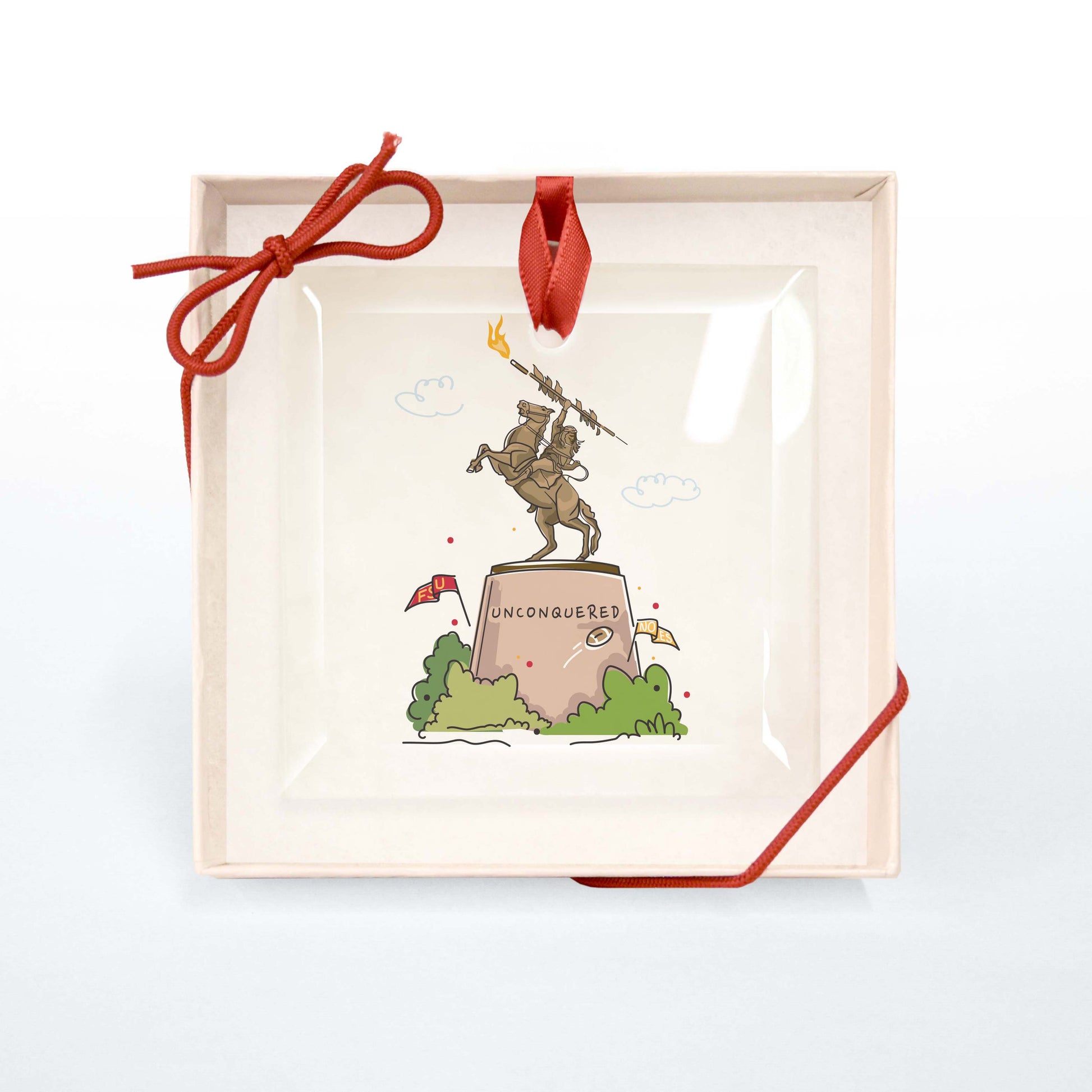 FSU Unconquered Statue | Glass Holiday Ornament - A. B. Newton and Company