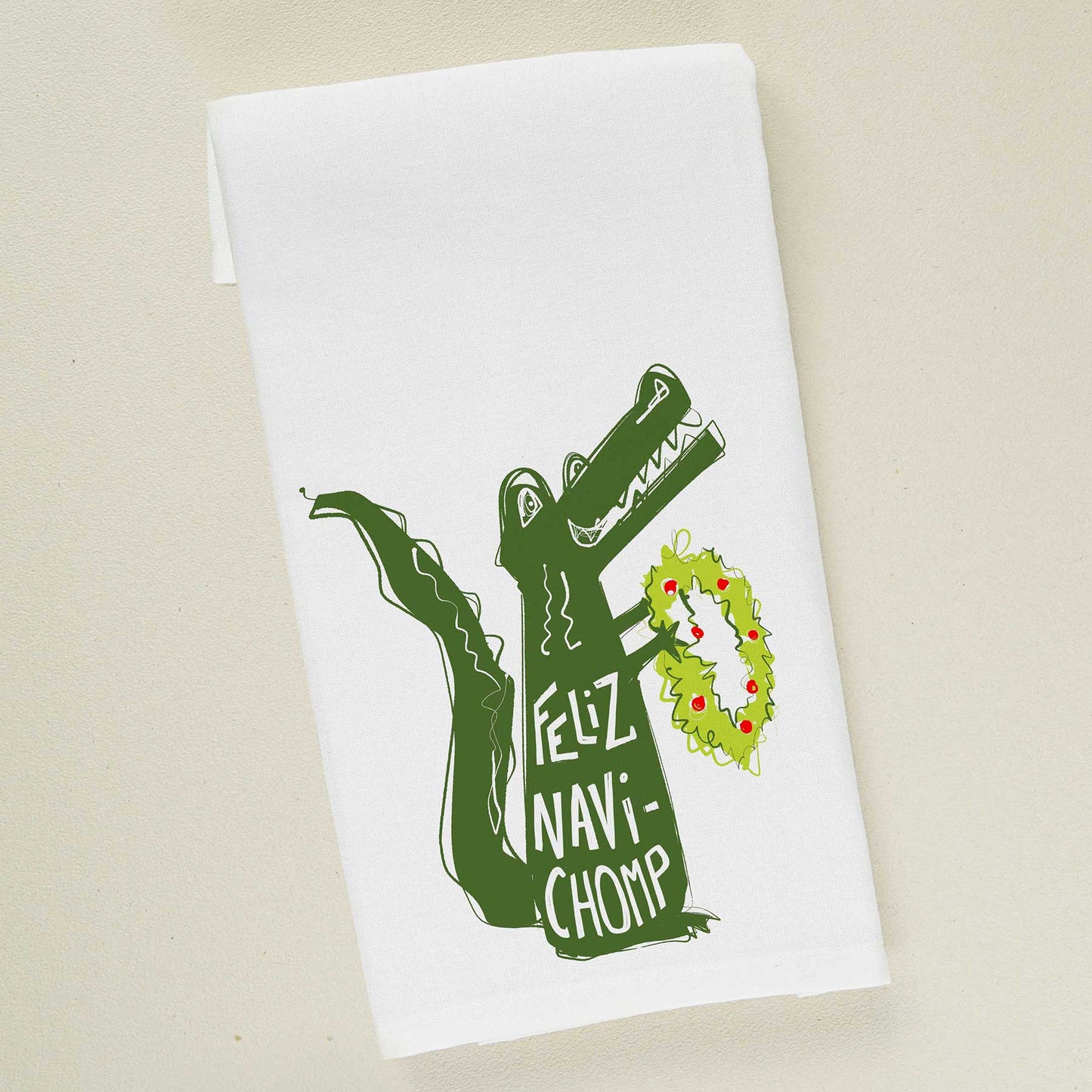 Feliz Navi Chomp | Holiday Tea Towel