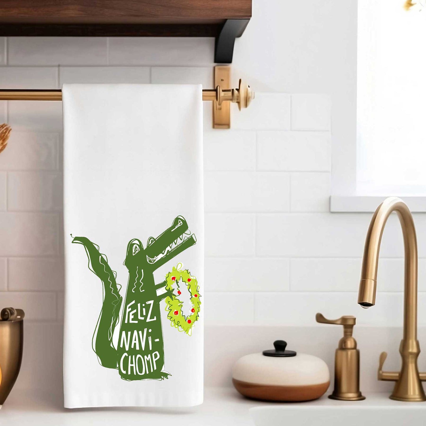 Feliz Navi Chomp | Holiday Tea Towel