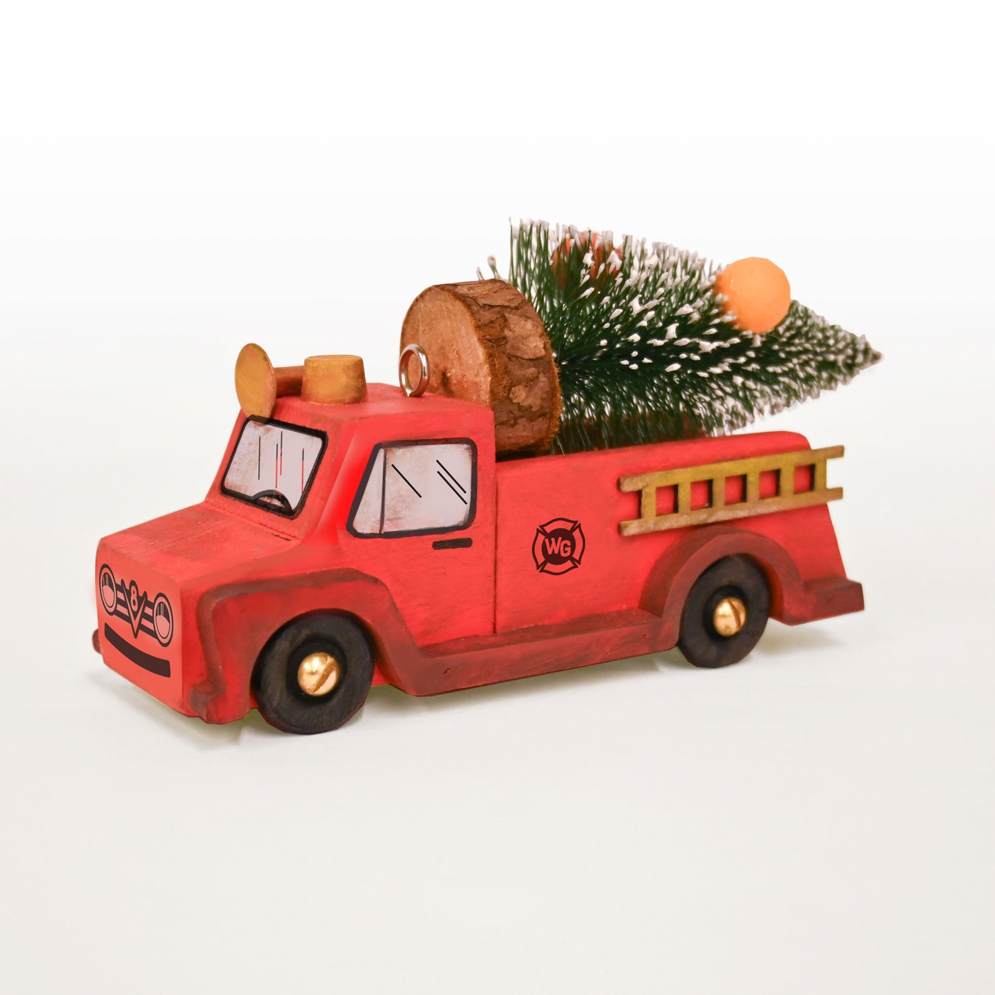 Winter Garden Classic Red Fire Engine 2.0 | Handmade Ornament | Limited Edition