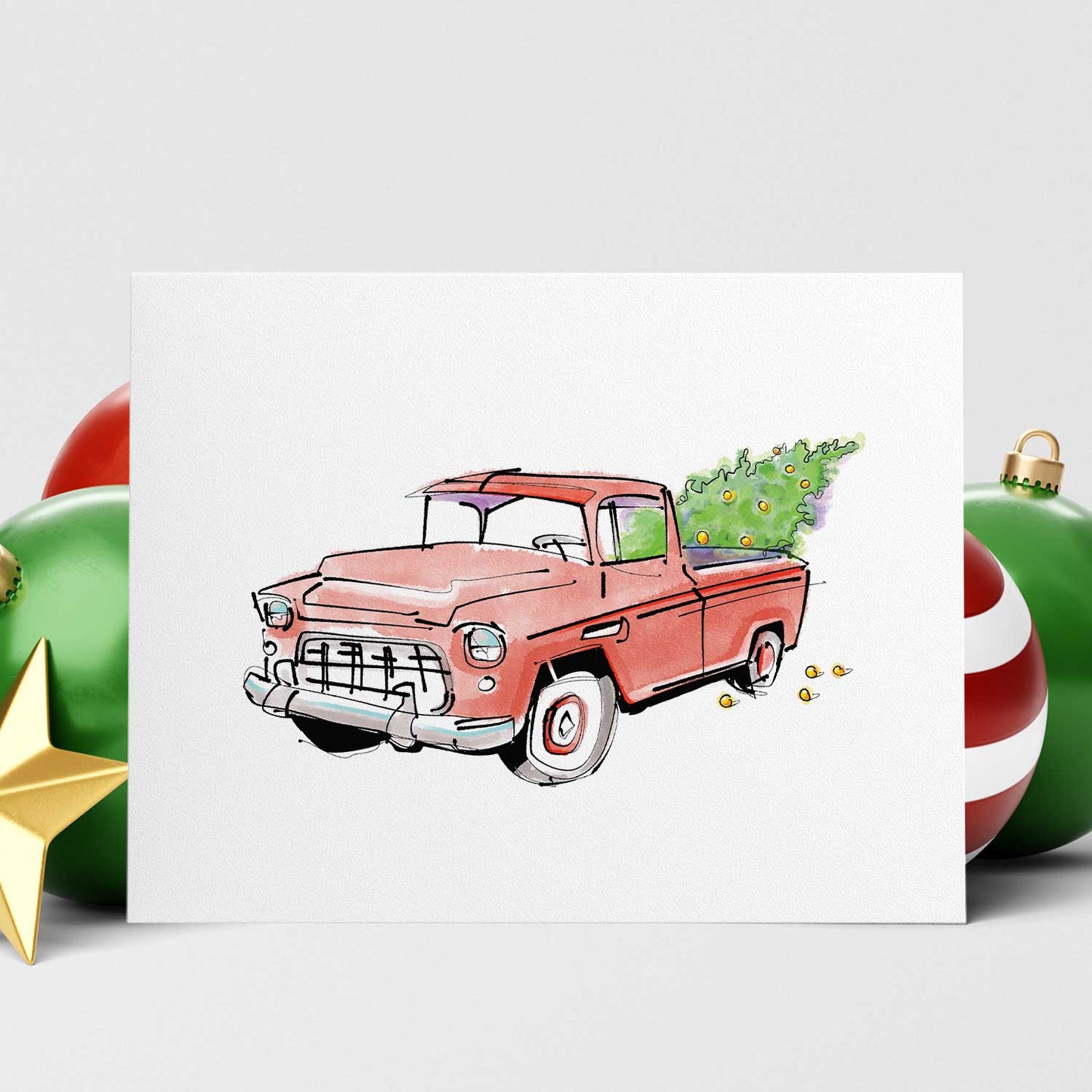 Jolly Red Truck | Christmas Cards