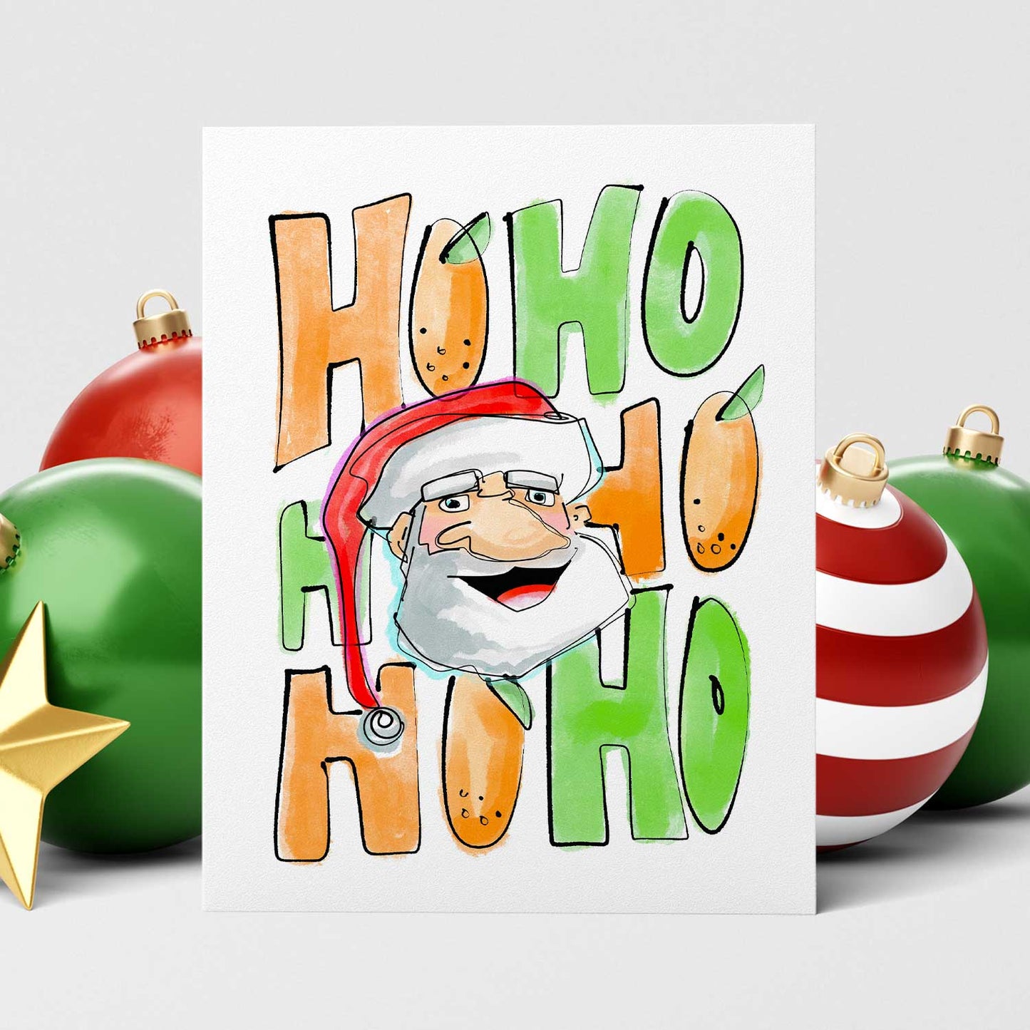 'Ho Ho Ho' Santa | Christmas Cards