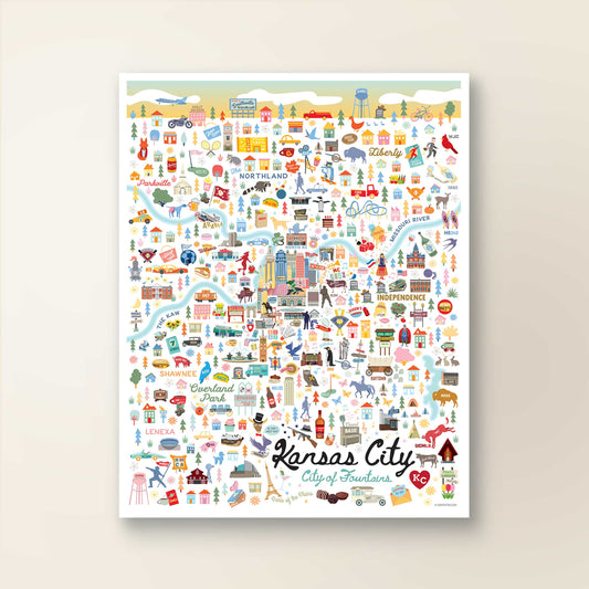 KANSAS, MO | City Series Map Art Print - A. B. Newton and Company