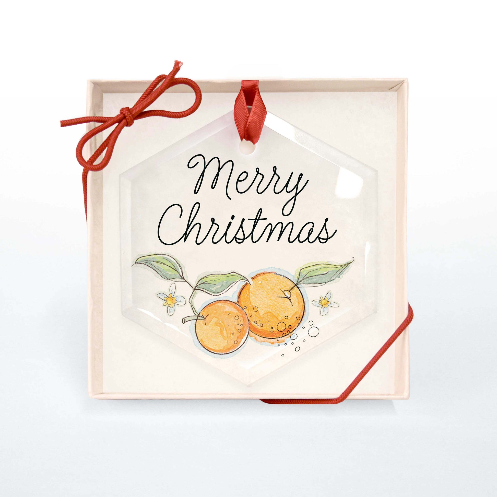 Merry Christmas | Glass Holiday Ornament - A. B. Newton and Company