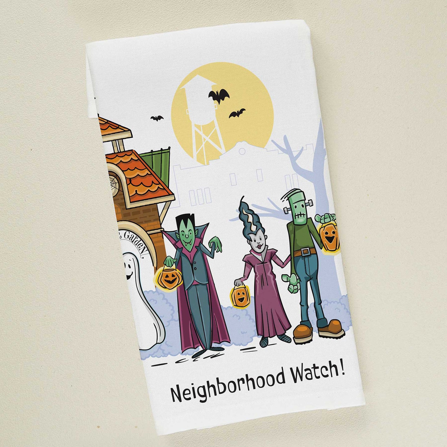 Neighborhood Watch | Halloween Tea Towel