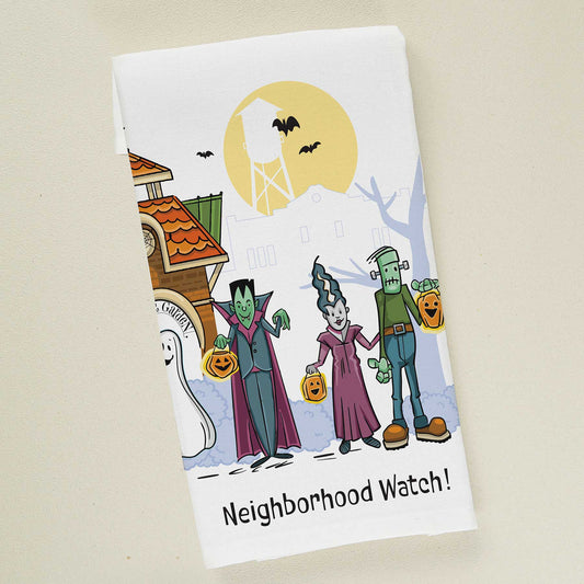 Neighborhood Watch | Halloween Tea Towel