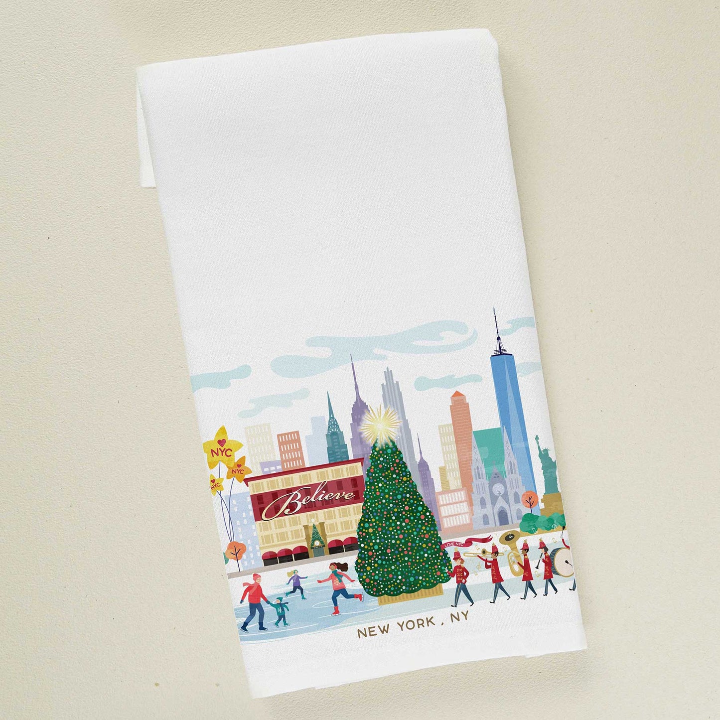 New York Christmas Cheer | Holiday Tea Towel