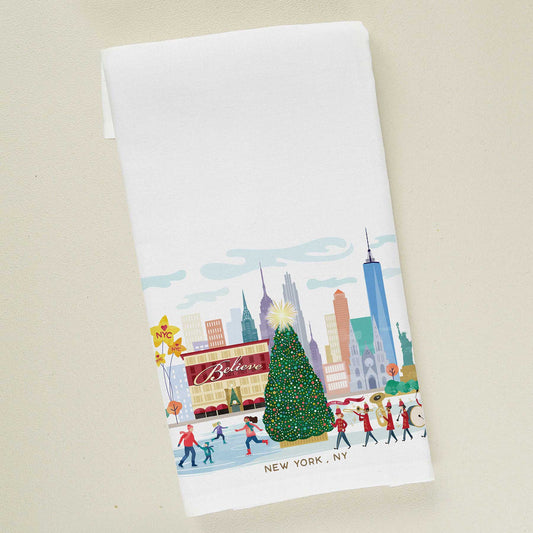 New York Christmas Cheer | Holiday Tea Towel