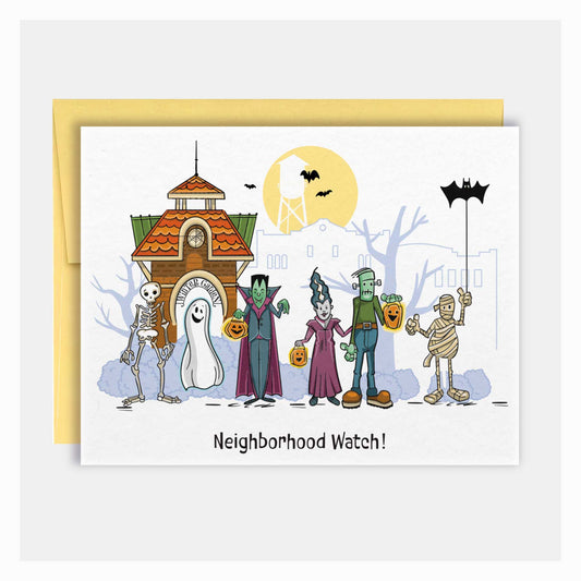 Neighborhood Watch | Halloween Greeting Card
