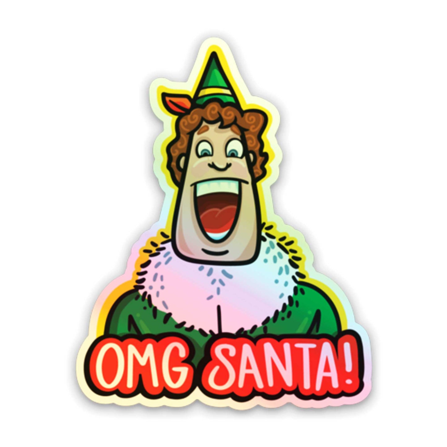 Holographic OMG Santa! | Movie Inspired Sticker