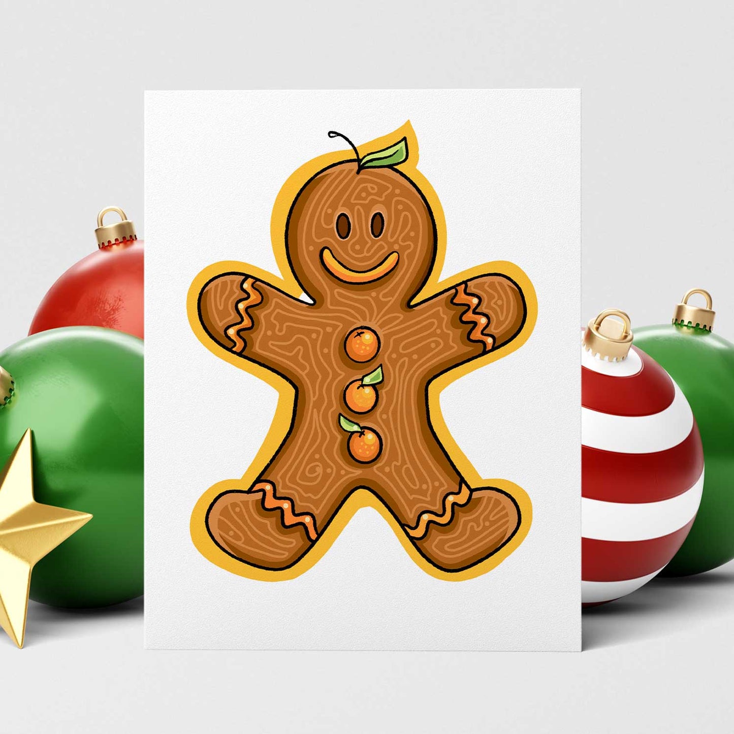 Orange Gingerbread Man | Christmas Cards - A. B. Newton and Company