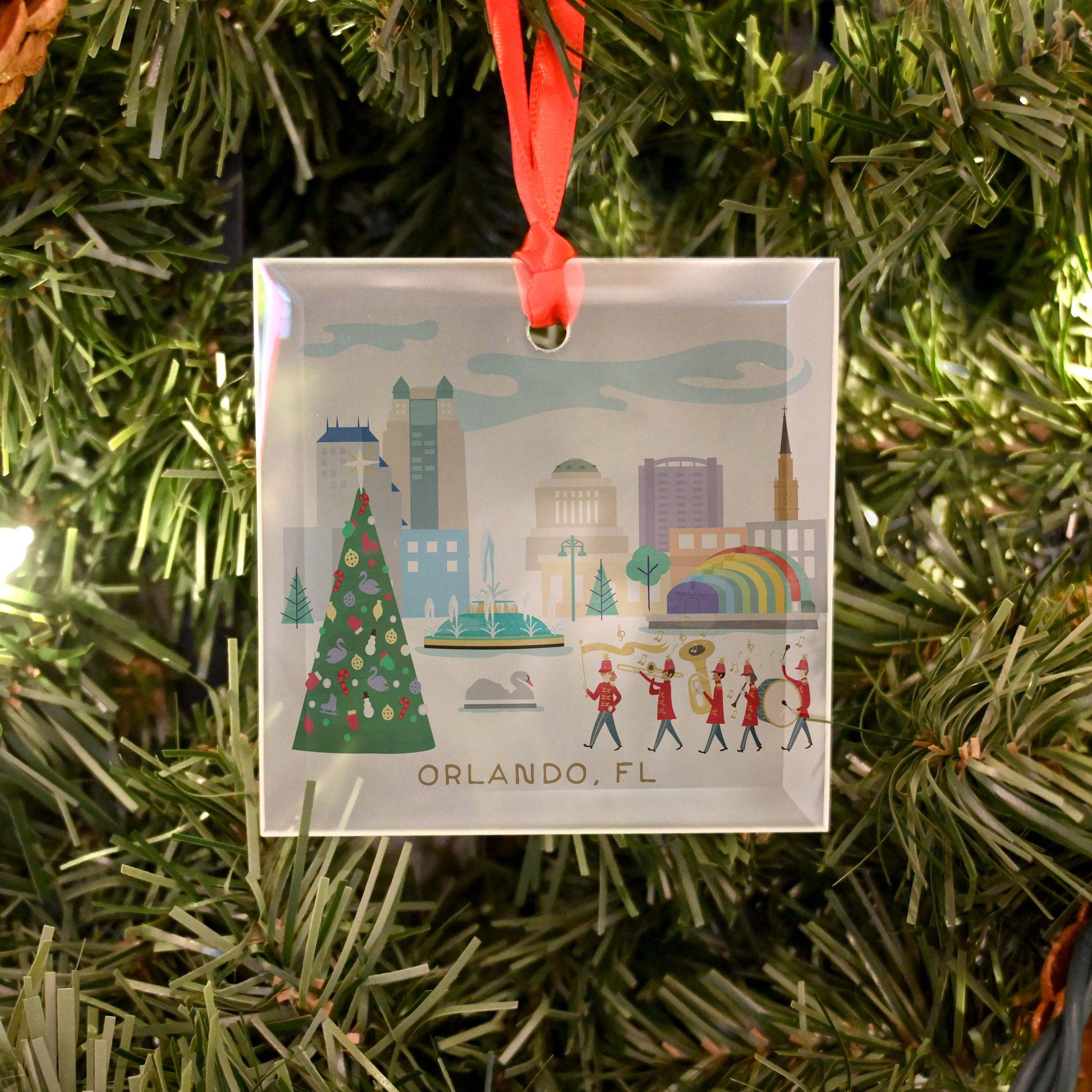 Orlando Christmas Cheer | Glass Holiday Ornament - A. B. Newton and Company