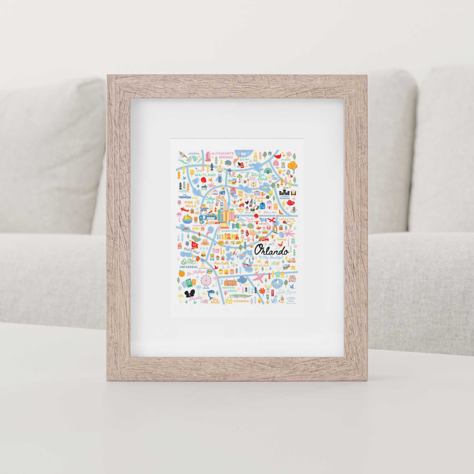 ORLANDO, FL | City Series Map Art Print - A. B. Newton and Company