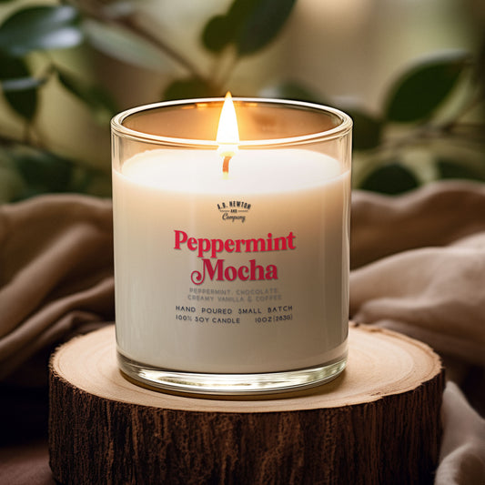 Peppermint Mocha | 10oz Soy Candle | Holiday Candle