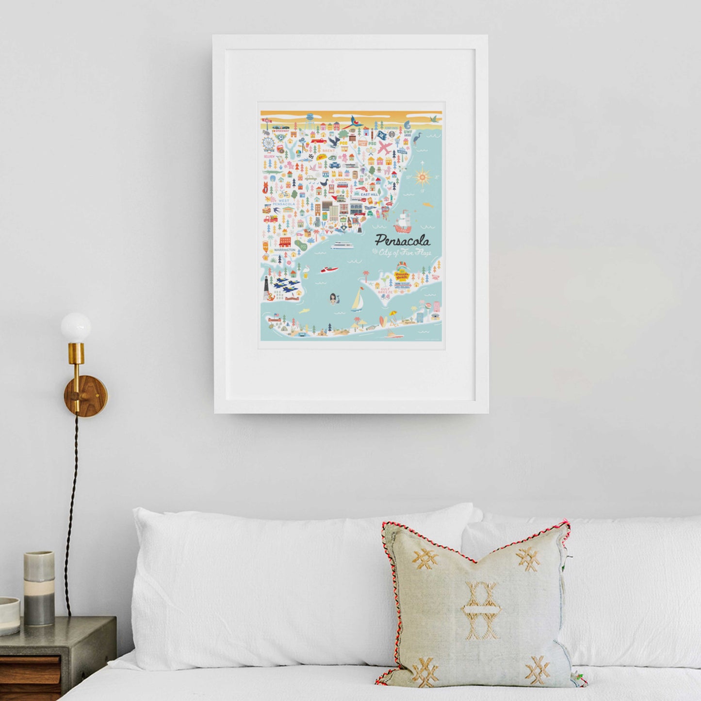 PENSACOLA, FL | City Series Map Art Print