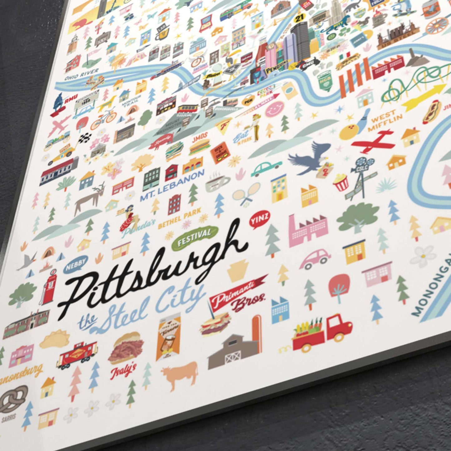 PITTSBURGH PA | City Series Map Art Print