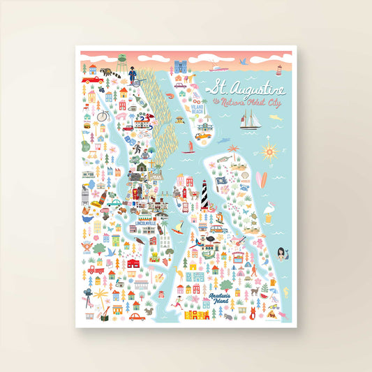 ST. AUGUSTINE, FL | City Series Map Art Print - A. B. Newton and Company