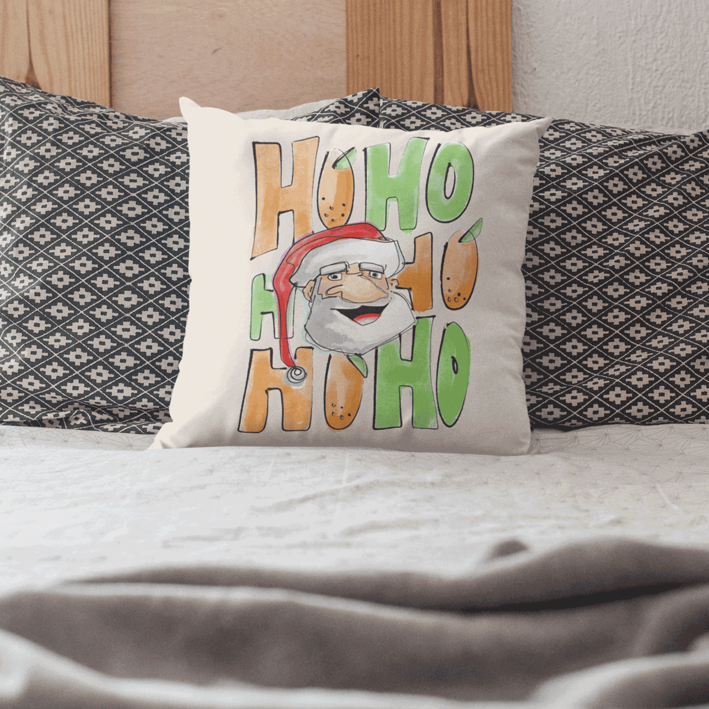 'Ho Ho Ho' Santa | Christmas Throw Pillow