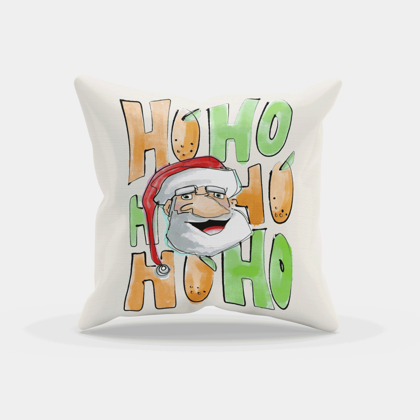 'Ho Ho Ho' Santa | Christmas Throw Pillow