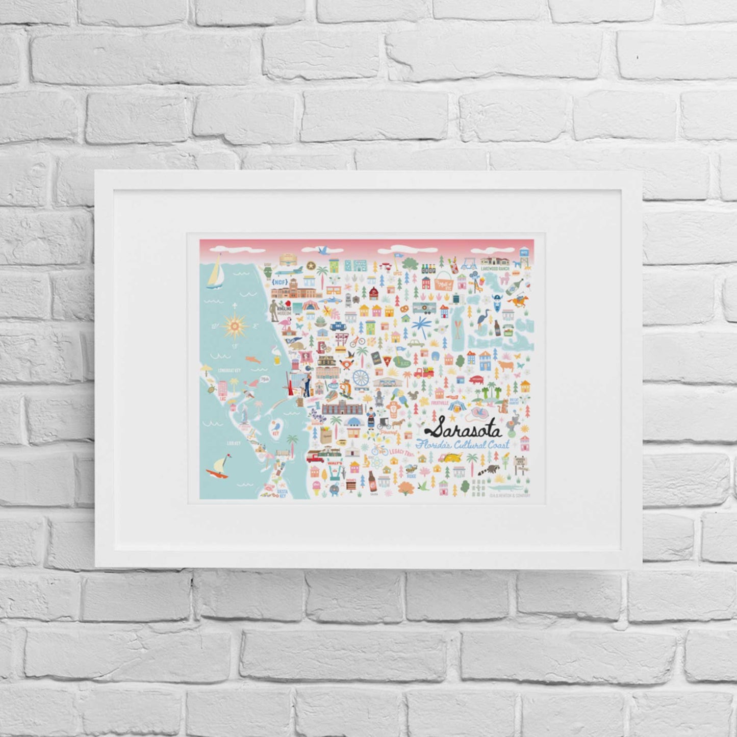 SARASOTA, FL | City Series Map Art Print