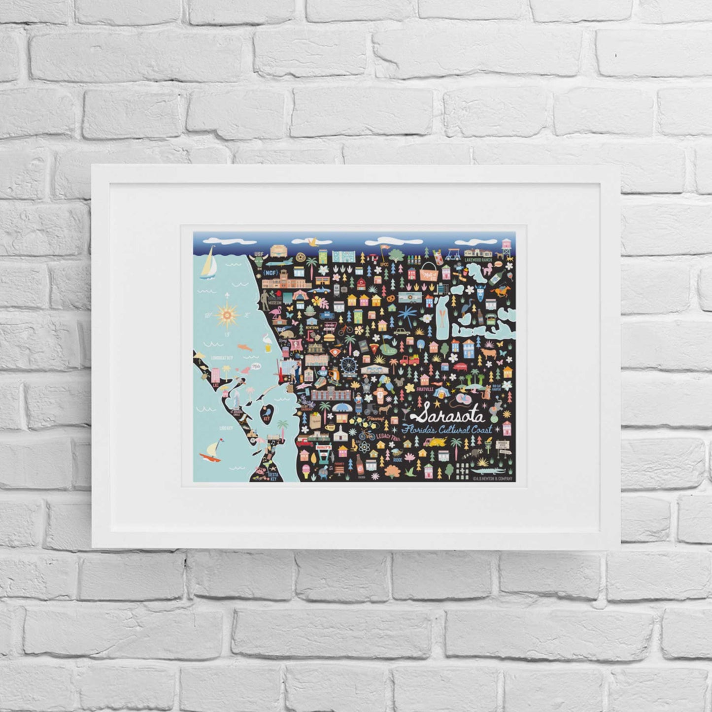 SARASOTA, FL | City Series Map Art Print