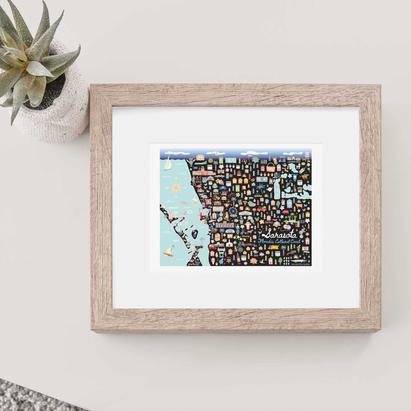 SARASOTA, FL | City Series Map Art Print