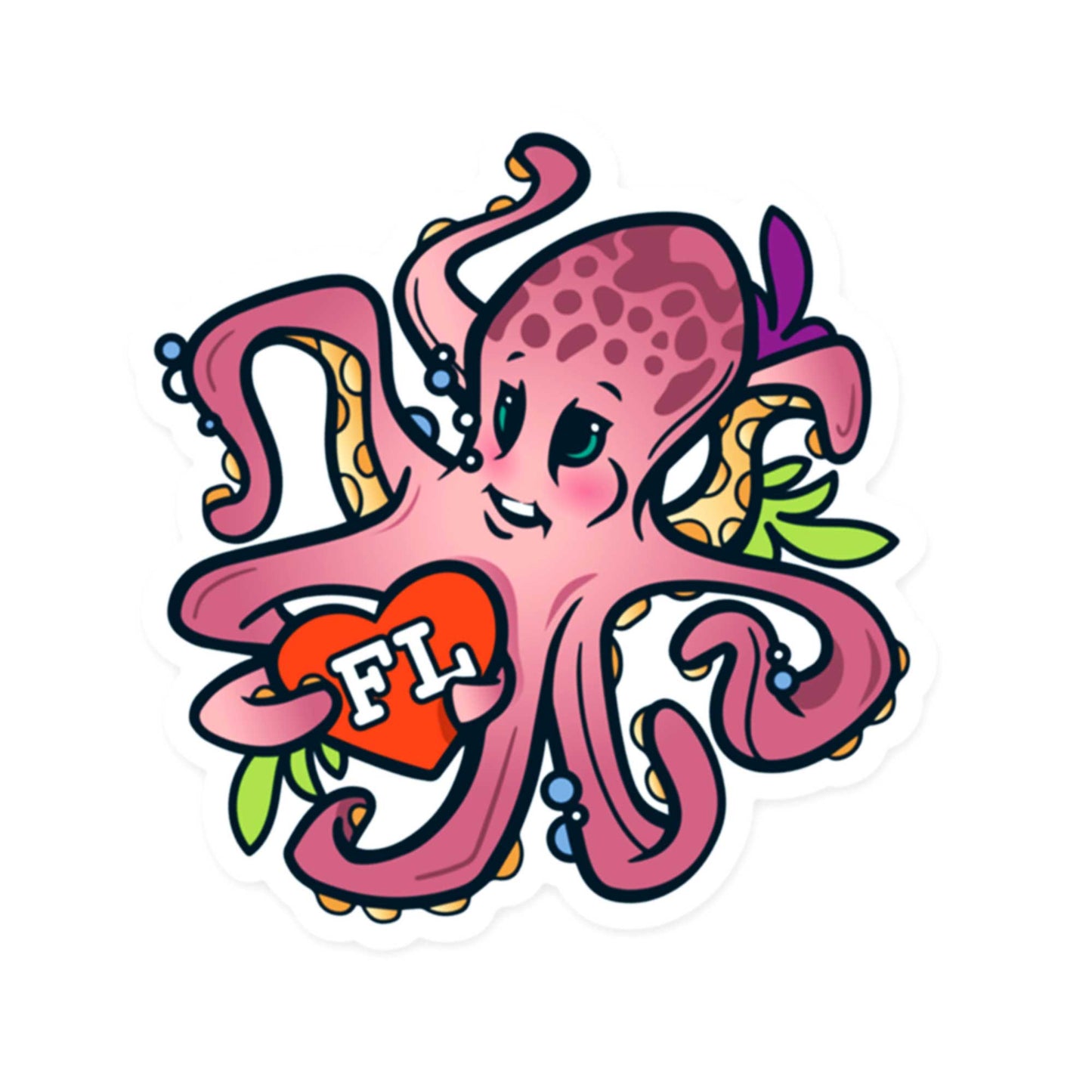 Clear Florida Octopus  | A Florida Inspired Sticker