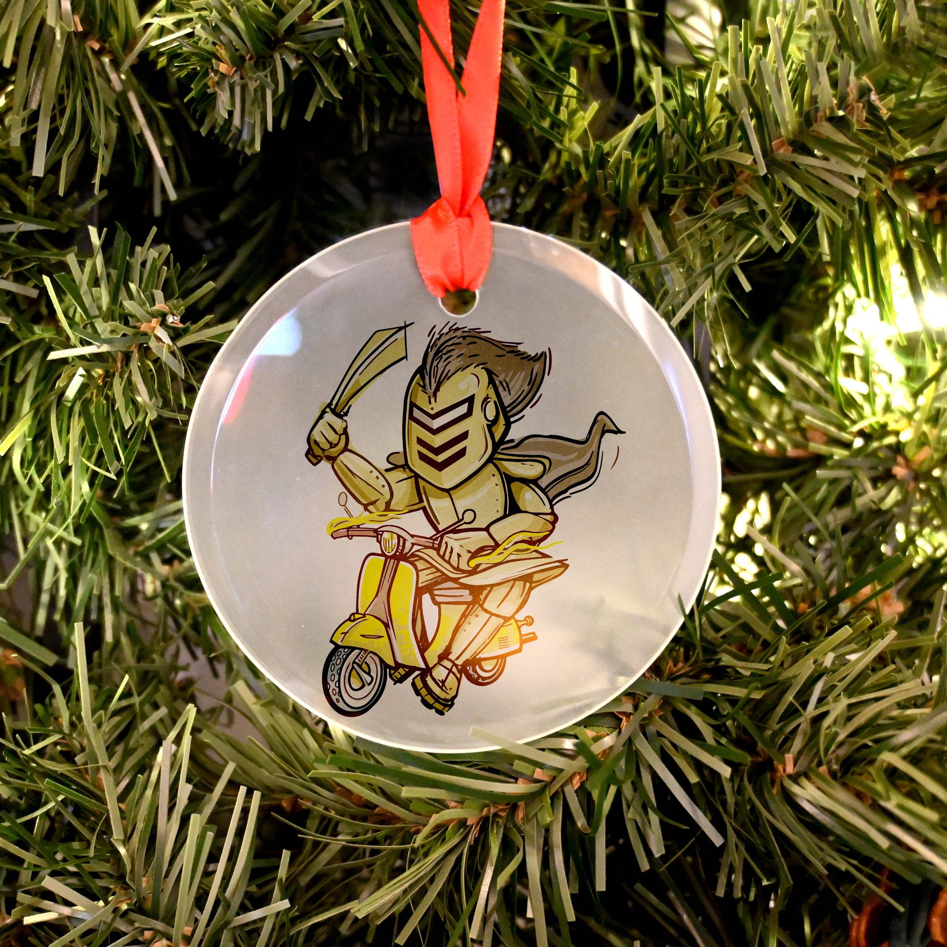 UCF Knightro Scooter | Glass Holiday Ornament - A. B. Newton and Company