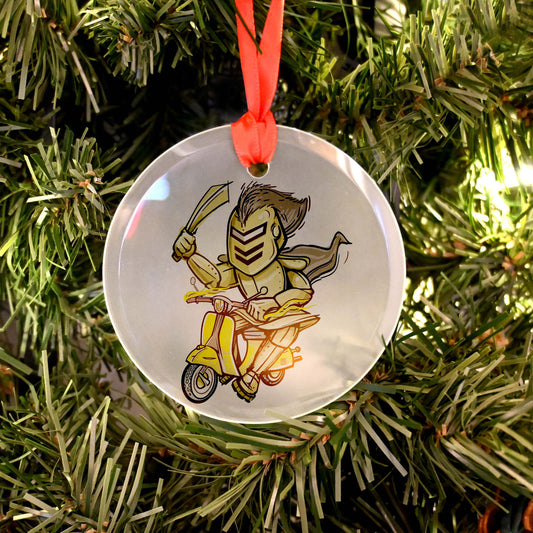 UCF Knightro Scooter | Glass Holiday Ornament - A. B. Newton and Company