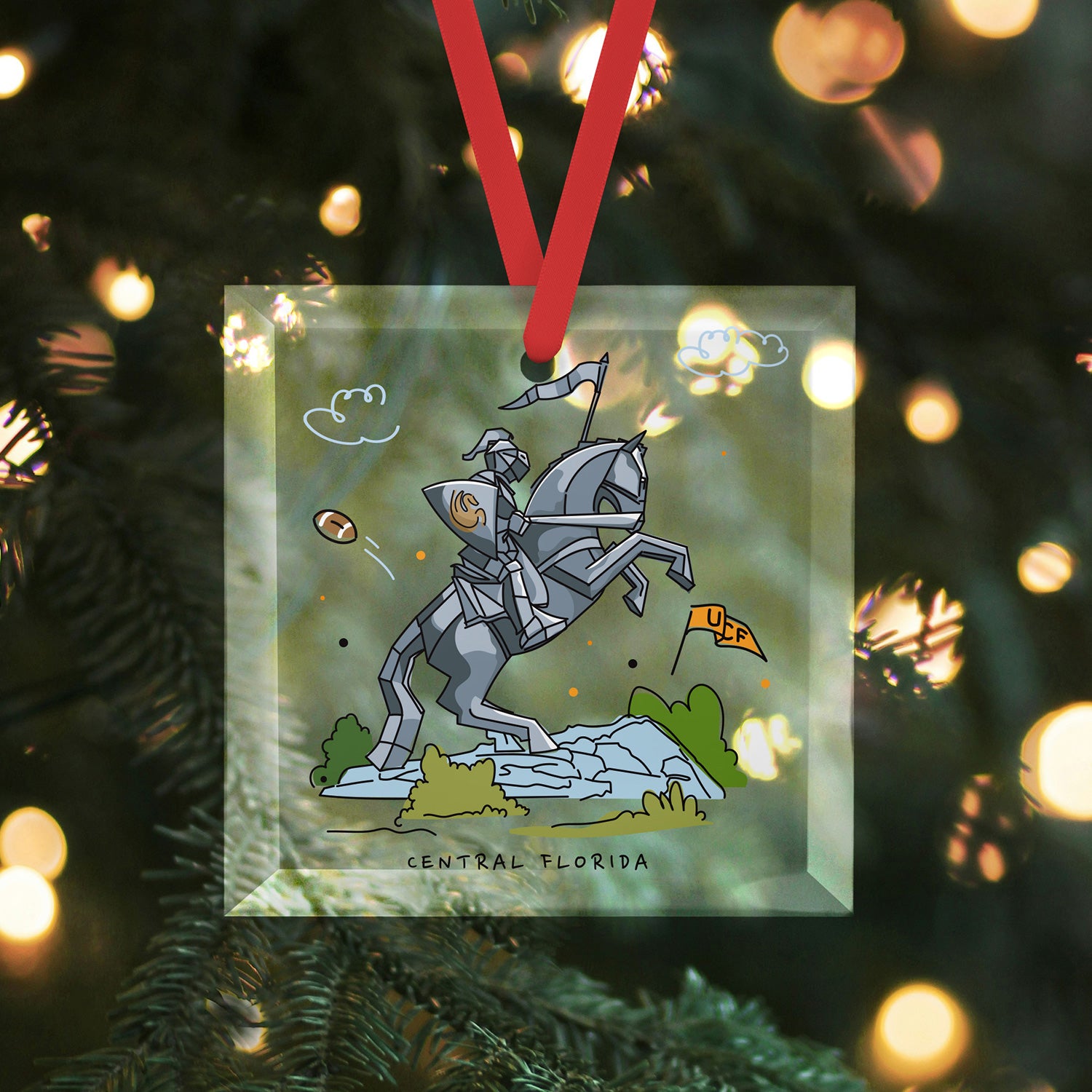 UCF Knights Alumni Statue | Glass Holiday Ornament - A. B. Newton and Company