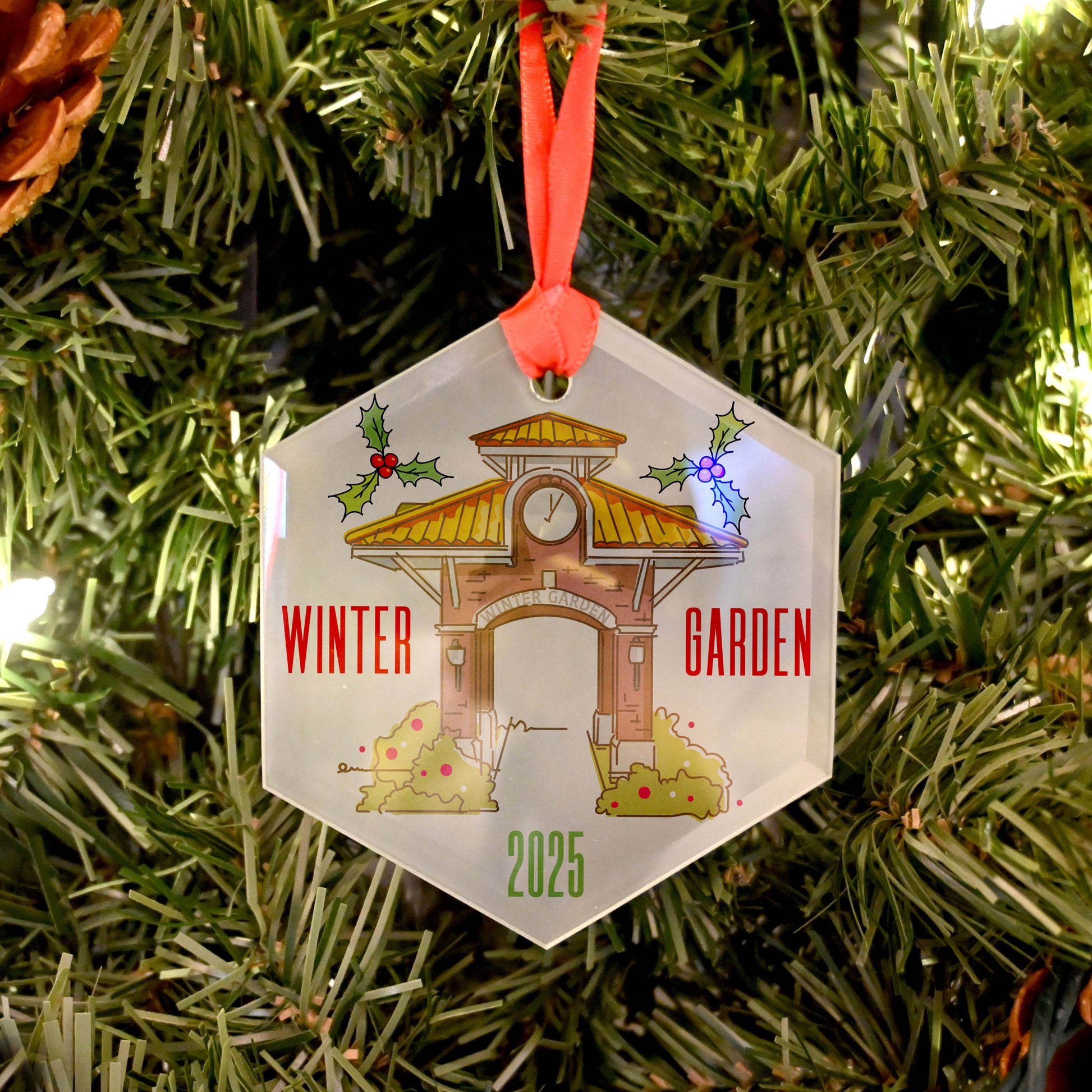 Winter Garden Clock Tower | 2025 | Glass Holiday Ornament | Limited Edition - A. B. Newton and Company