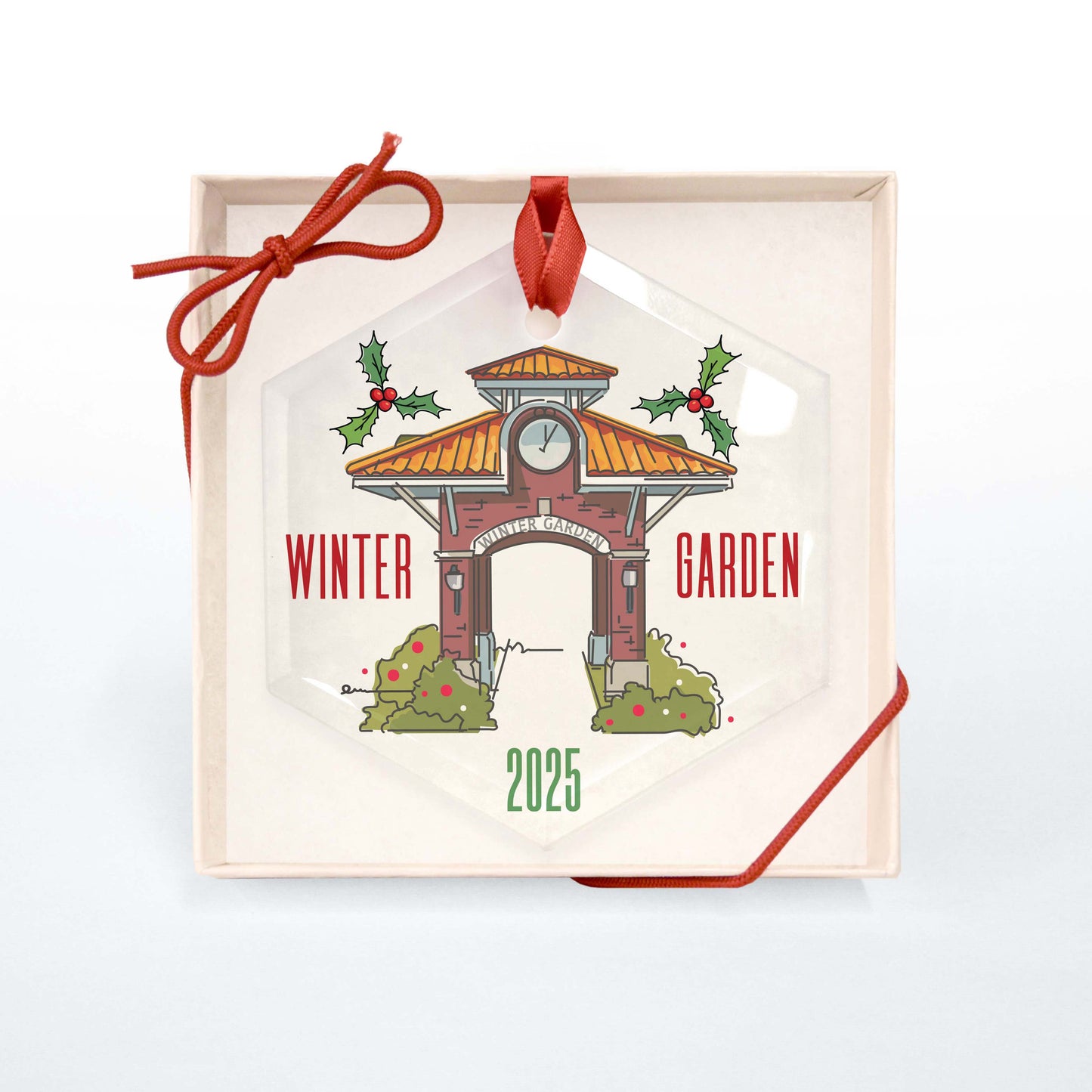 Winter Garden Clock Tower | 2025 | Glass Holiday Ornament | Limited Edition - A. B. Newton and Company