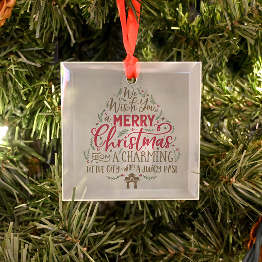 Merry Christmas from a Charming Little City with a Juicy Past | Glass Holiday Ornament - A. B. Newton and Company