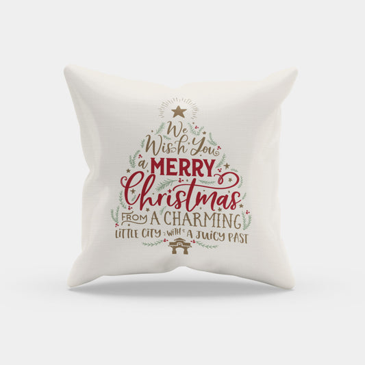 Merry Christmas from a Charming Little City | Christmas Throw Pillow