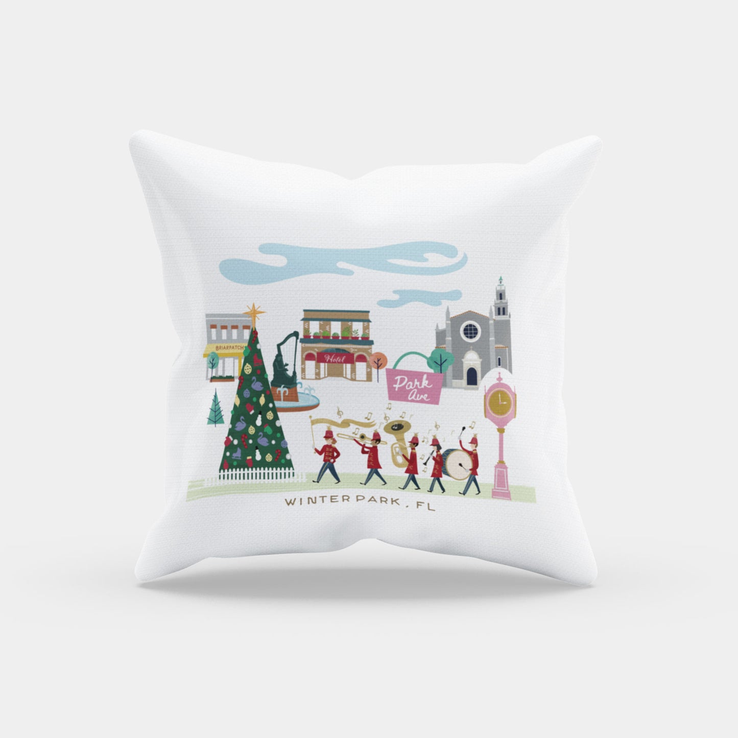 Winter Park Christmas Cheer | Christmas Throw Pillow