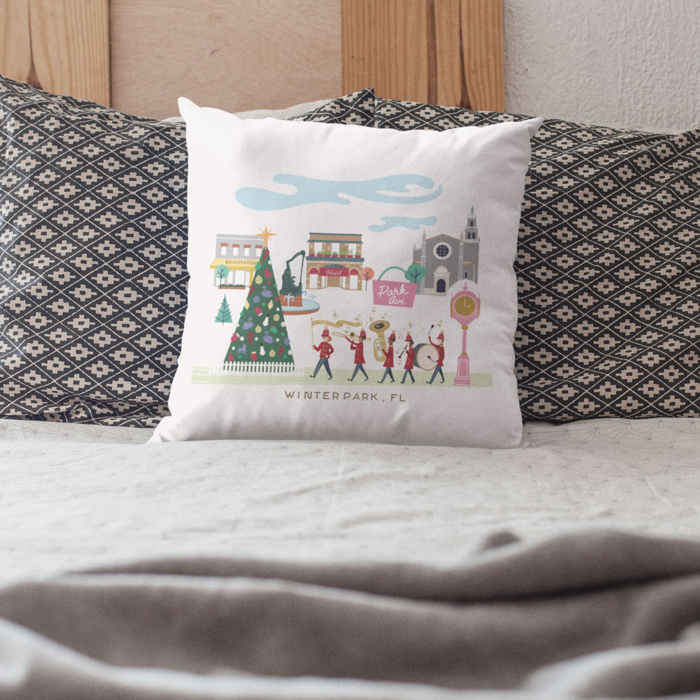 Winter Park Christmas Cheer | Christmas Throw Pillow