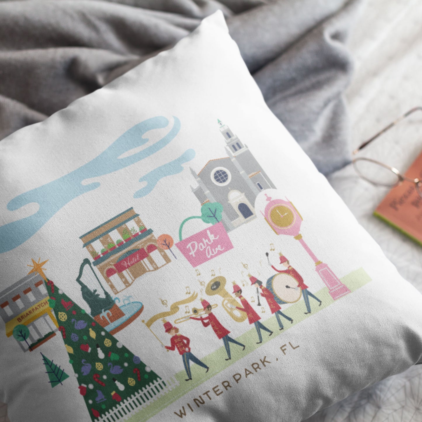 Winter Park Christmas Cheer | Christmas Throw Pillow