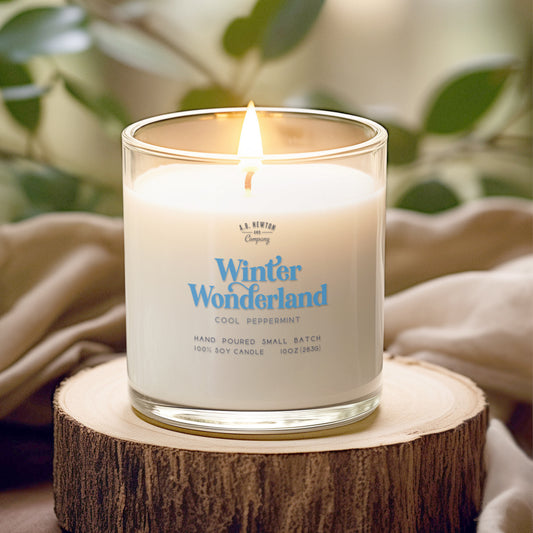 Winter Wonderland Cool Peppermint Scented | 10oz Soy Holiday Candle - A. B. Newton and Company